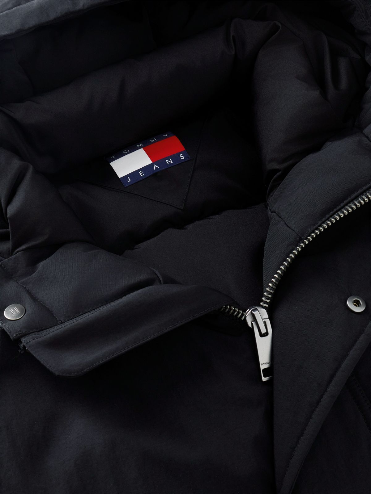 Water Resistant Padded Hooded Bomber Jacket — Black