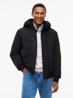 Water Resistant Padded Hooded Bomber Jacket — Black 1