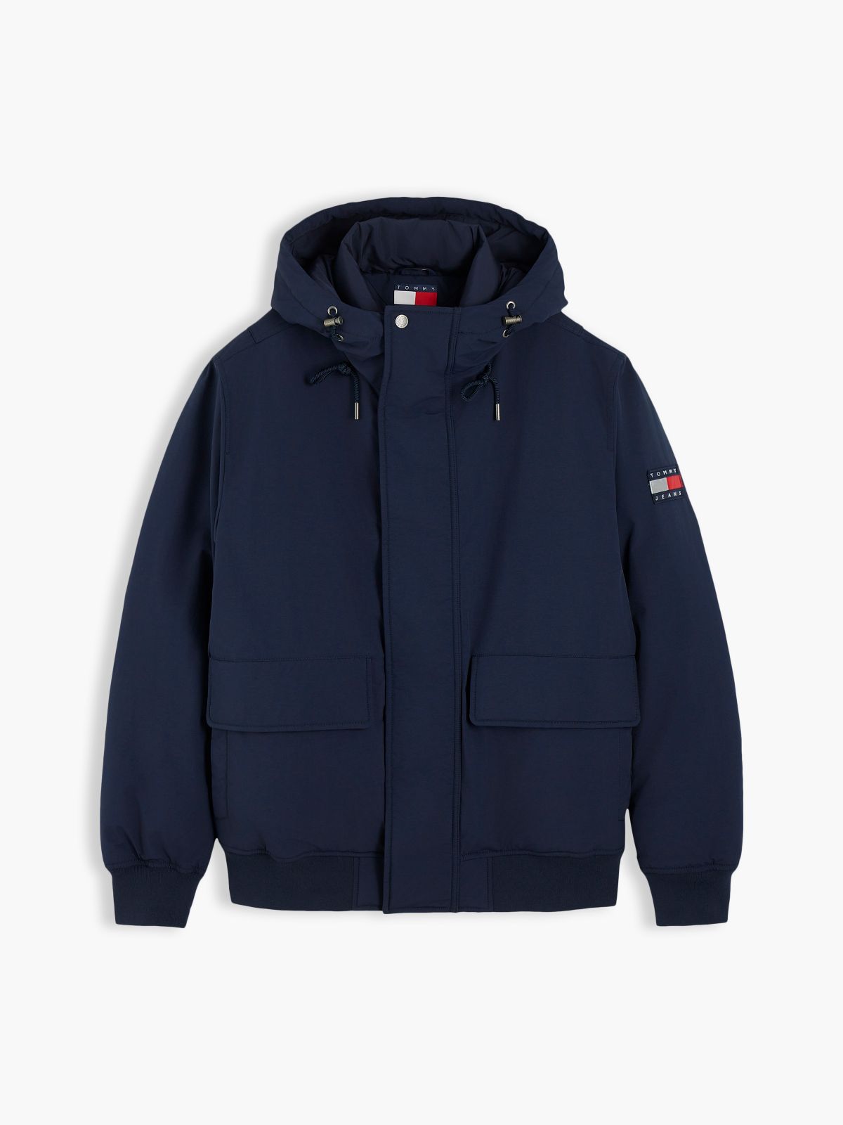 Water Resistant Padded Hooded Bomber Jacket — Blue