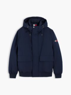 Water Resistant Padded Hooded Bomber Jacket — Blue 6