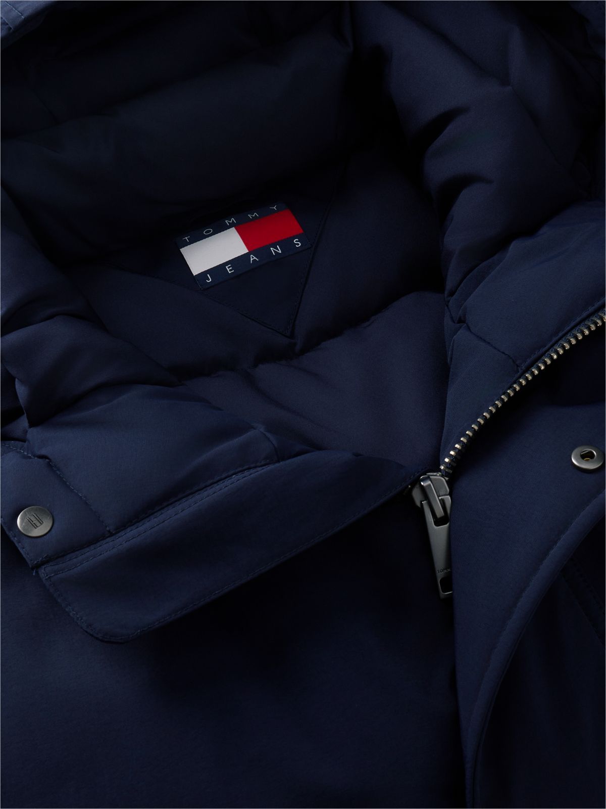 Water Resistant Padded Hooded Bomber Jacket — Blue
