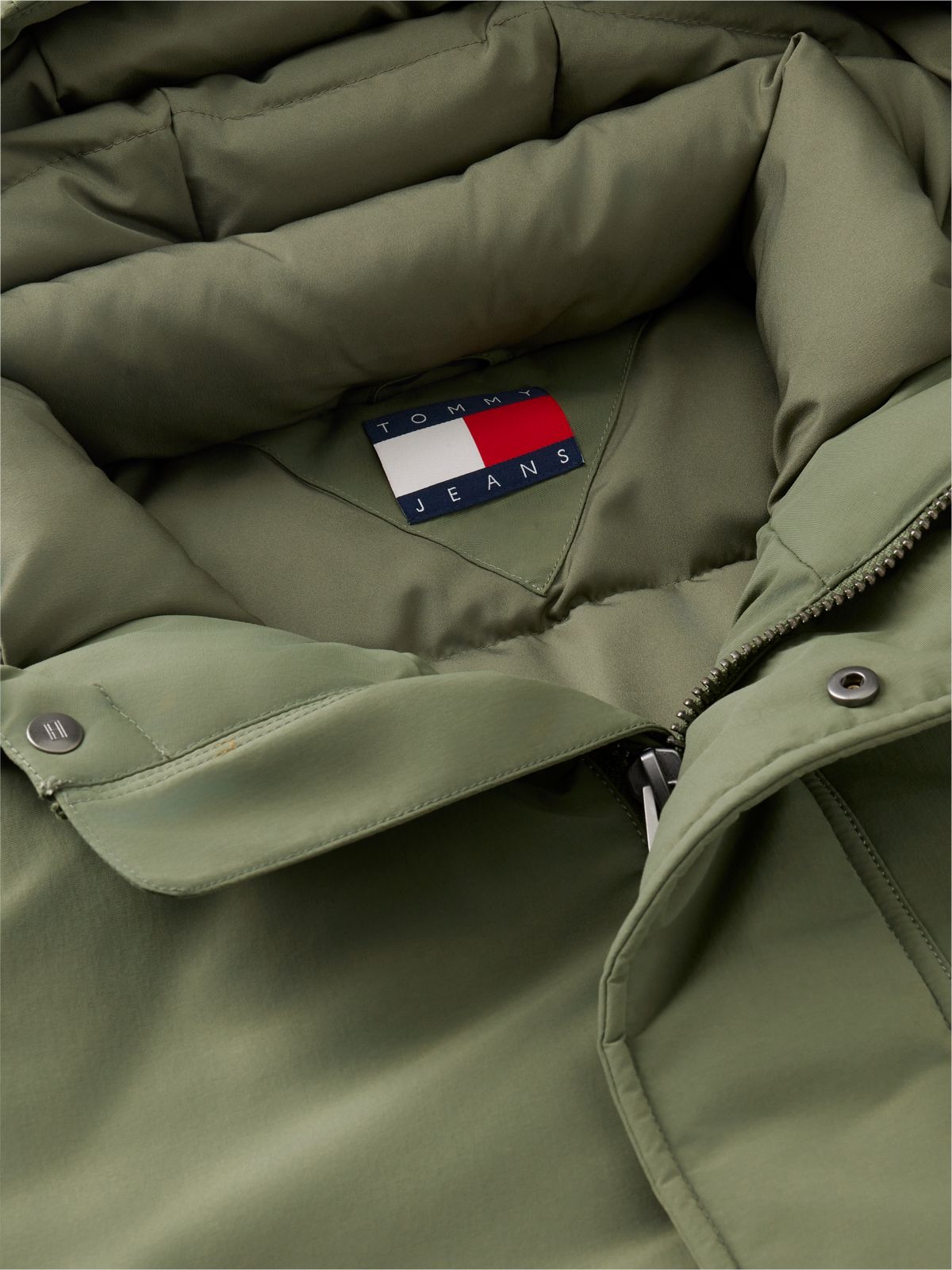 Water Resistant Padded Hooded Bomber Jacket — Green