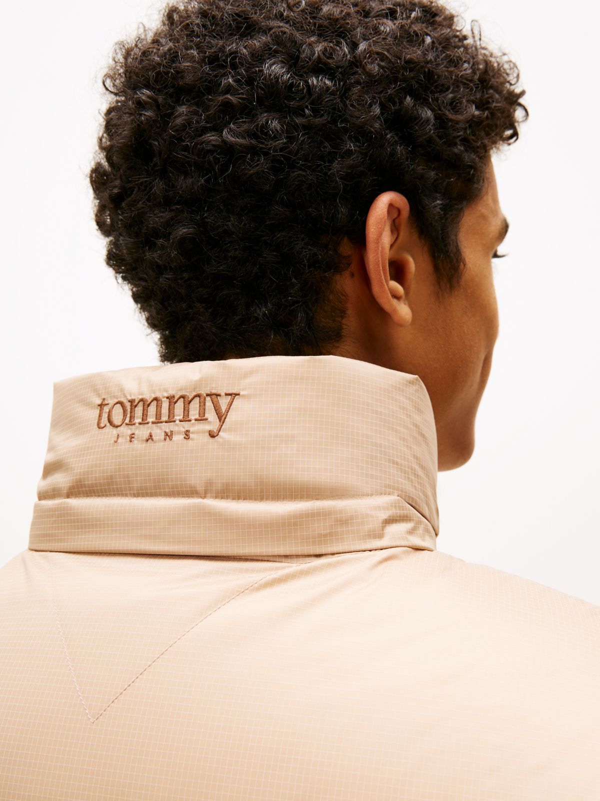 Down Hooded Ripstop Alaska Puffer Jacket — Beige