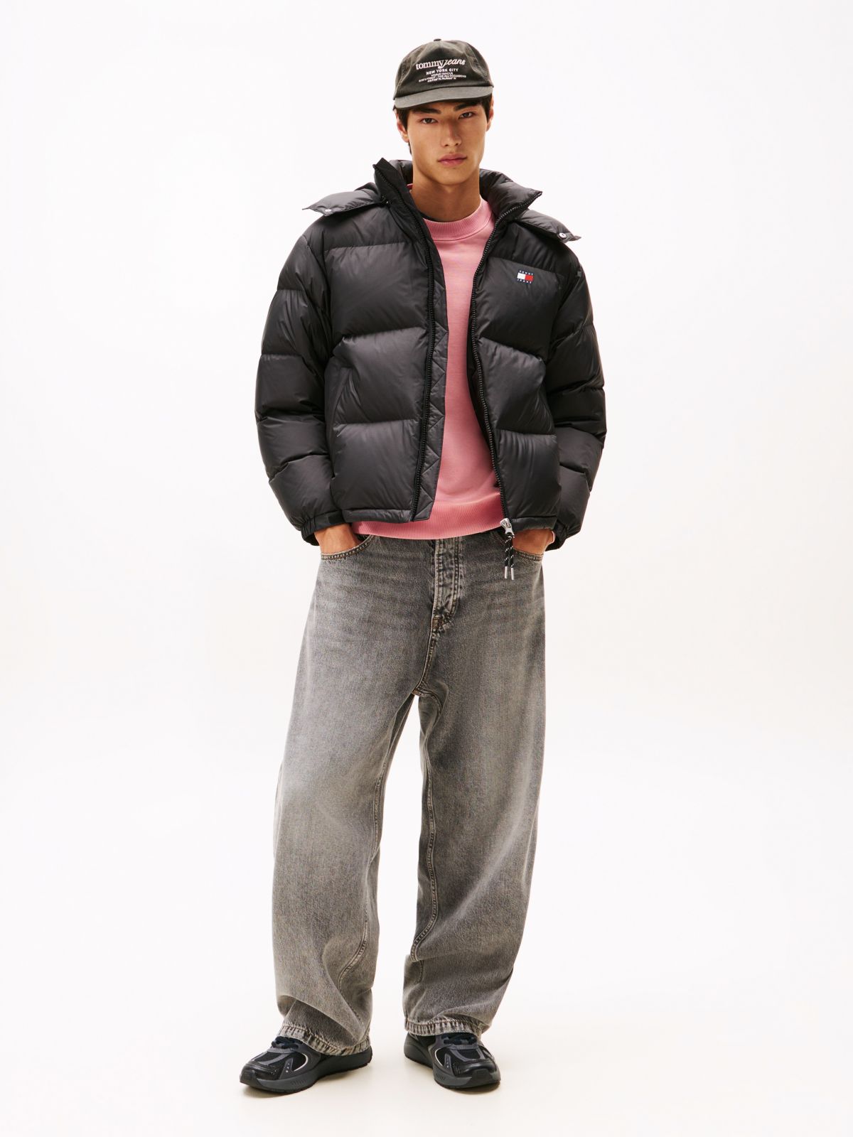 Down Hooded Ripstop Alaska Puffer Jacket — Black