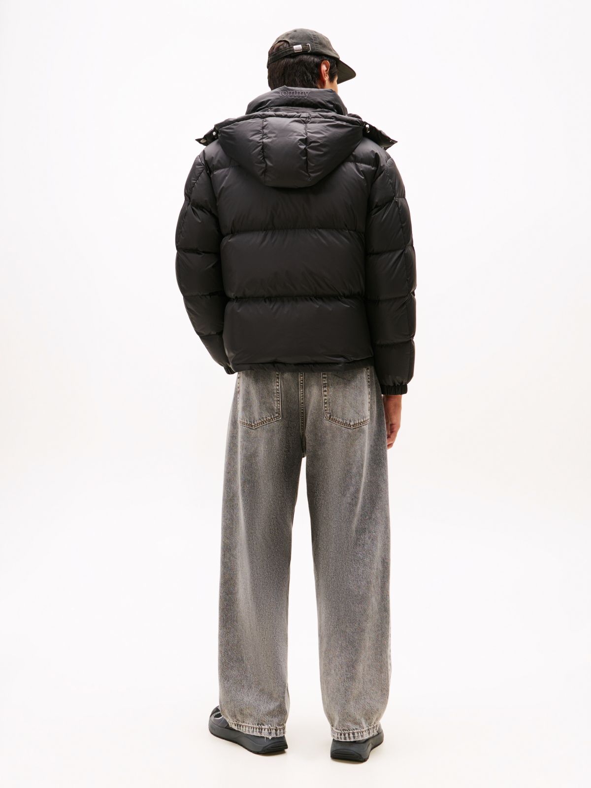 Down Hooded Ripstop Alaska Puffer Jacket — Black