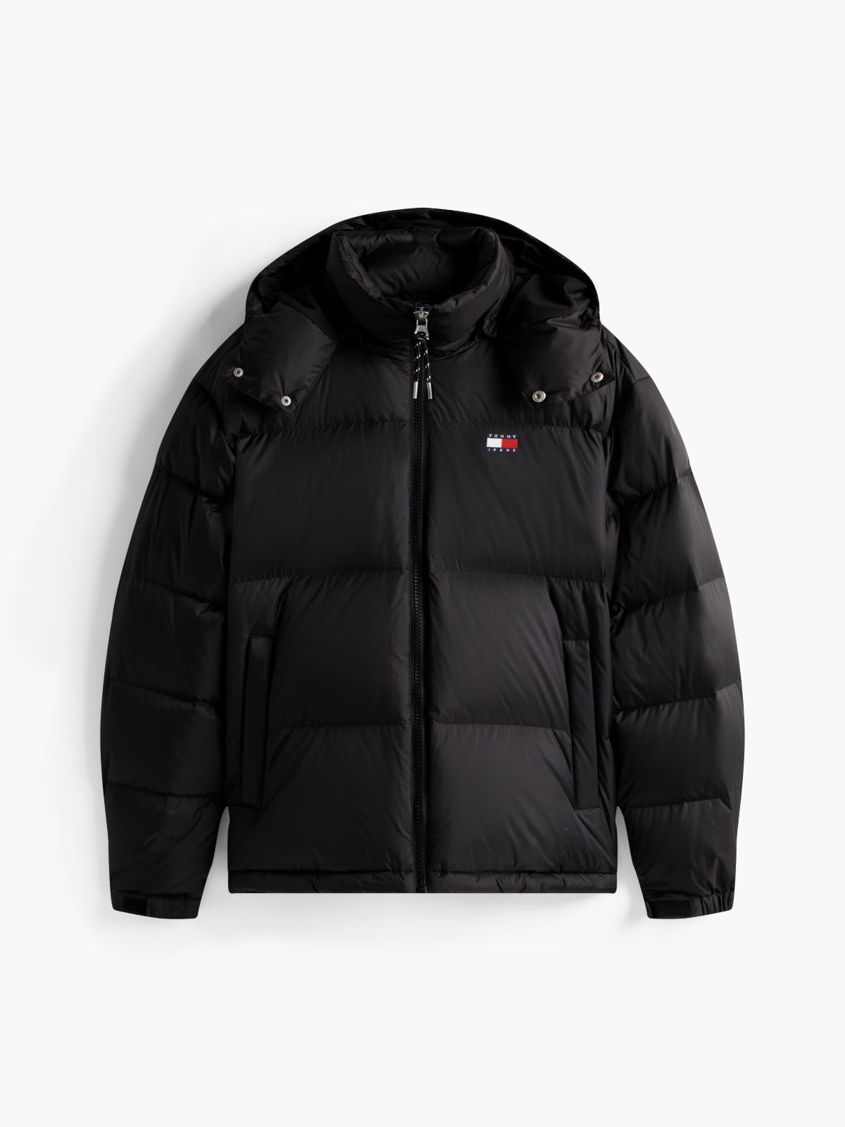 Down Hooded Ripstop Alaska Puffer Jacket — Black