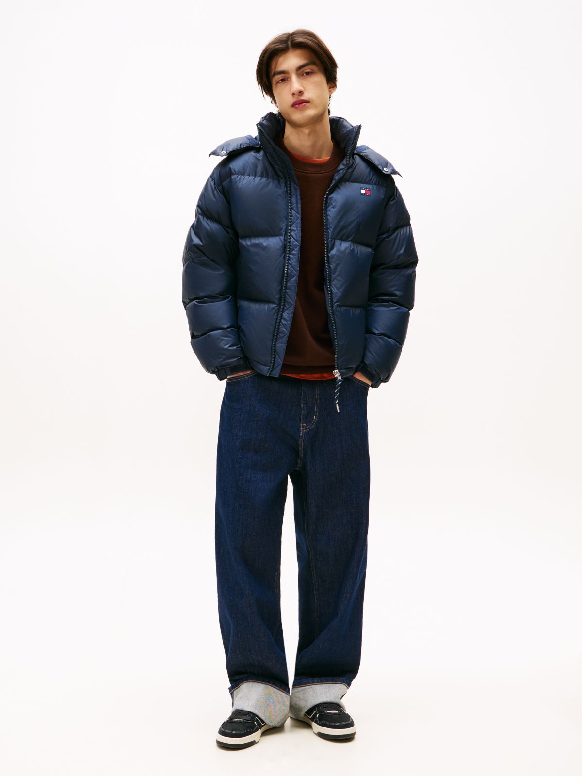 Down Hooded Ripstop Alaska Puffer Jacket — Blue