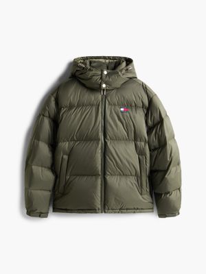 green down hooded ripstop alaska puffer jacket for men tommy jeans