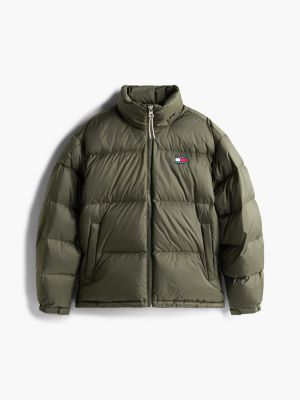green down hooded ripstop alaska puffer jacket for men tommy jeans