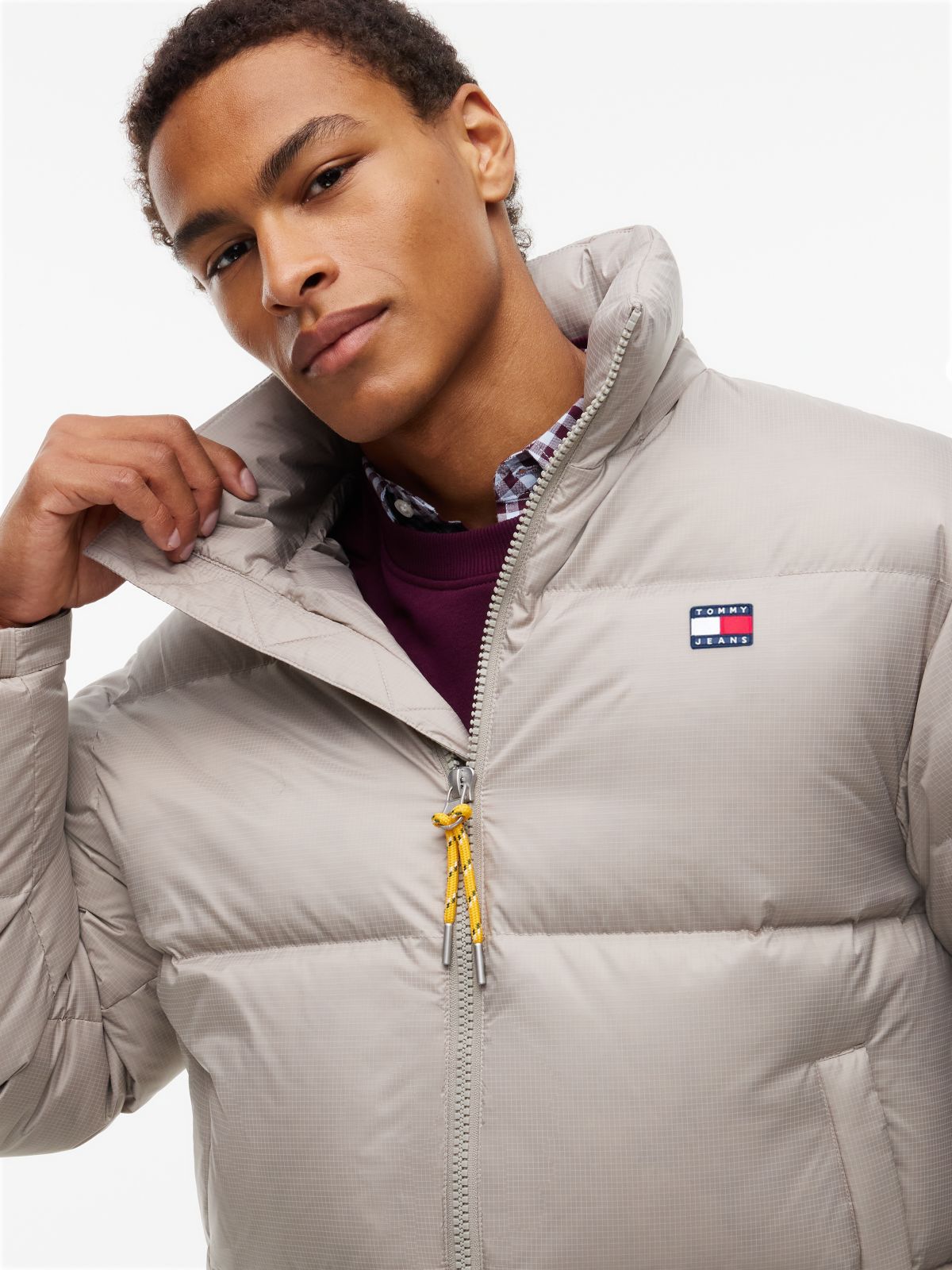 Down Hooded Ripstop Alaska Puffer Jacket — Grey