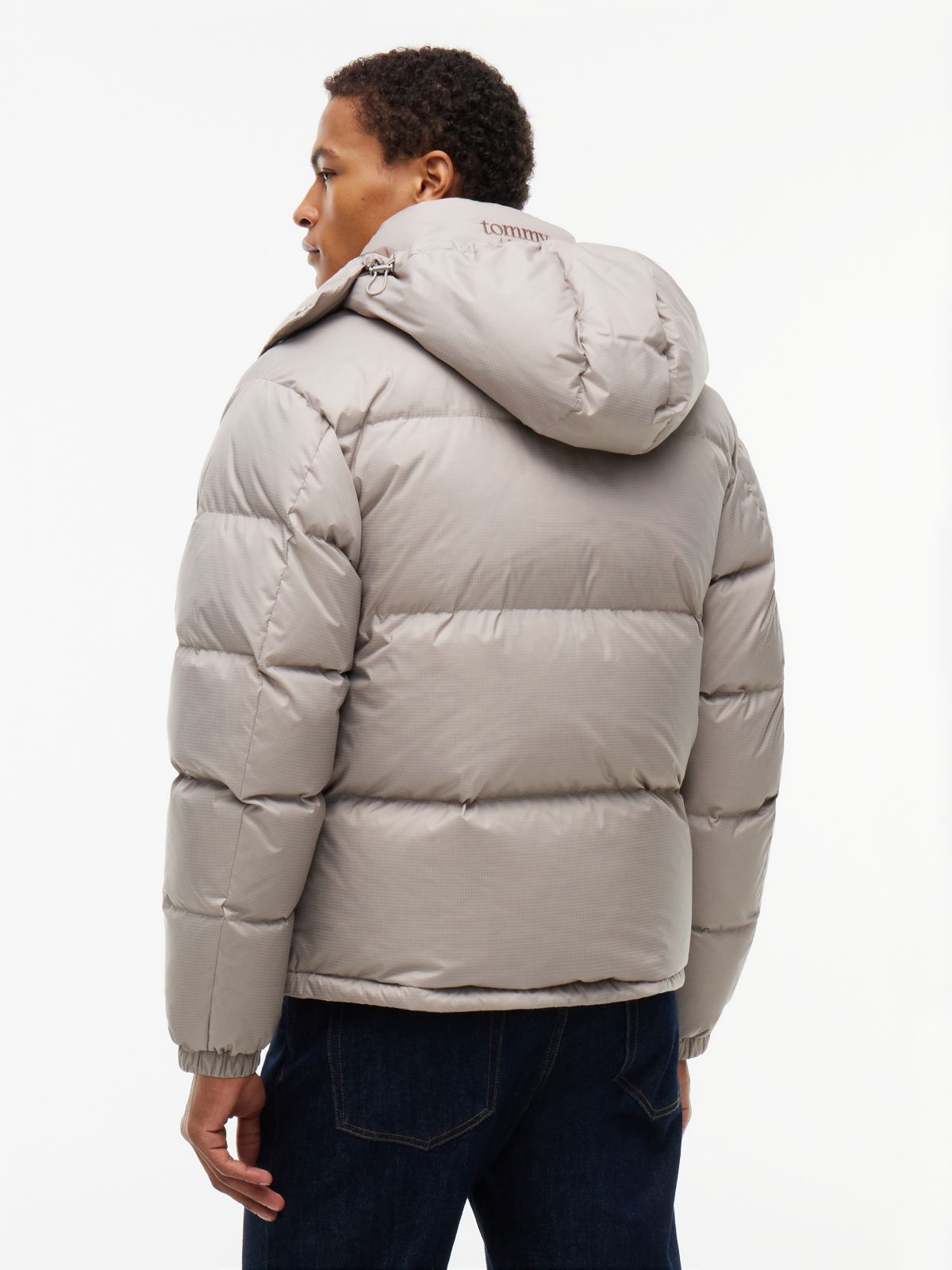 Down Hooded Ripstop Alaska Puffer Jacket — Grey