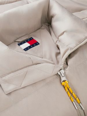 doudoune alaska en ripstop et duvet à capuche gris pour hommes tommy jeans