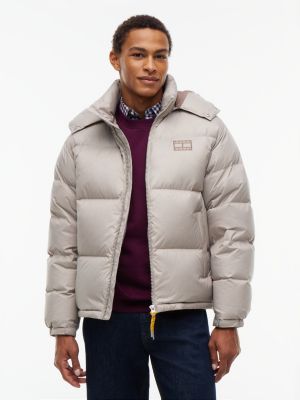 doudoune alaska en ripstop et duvet à capuche grey pour hommes tommy jeans