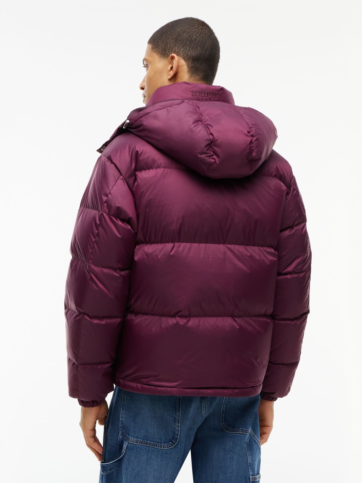 Down Hooded Ripstop Alaska Puffer Jacket — Purple