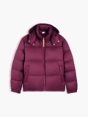violett alaska puffer-daunenjacke aus ripstop mit kapuze für herren - tommy jeans