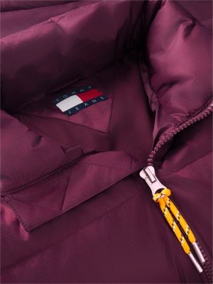 violett alaska puffer-daunenjacke aus ripstop mit kapuze für herren - tommy jeans