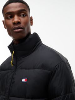 Water Repellent Crinkle Relaxed Puffer Jacket — Black 4
