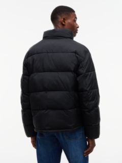 Water Repellent Crinkle Relaxed Puffer Jacket — Black 5