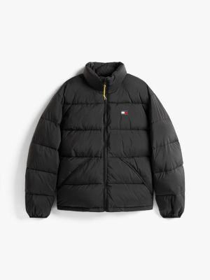 czarny nieprzemakalna kurtka puchowa dla mężczyźni - tommy jeans