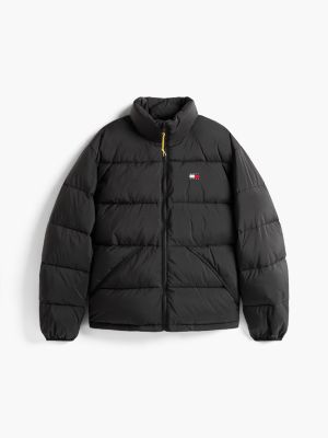 czarny nieprzemakalna kurtka puchowa dla mężczyźni - tommy jeans