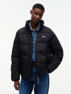 Water Repellent Crinkle Relaxed Puffer Jacket — Black 1