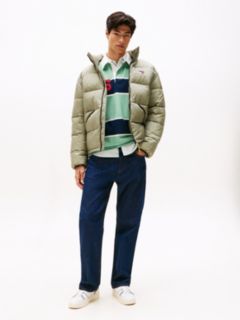 Water Repellent Crinkle Relaxed Puffer Jacket — Green 3