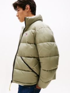 Water Repellent Crinkle Relaxed Puffer Jacket — Green 4