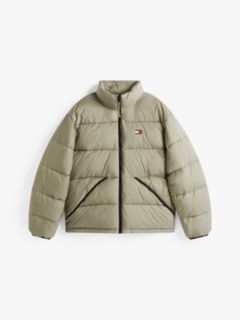 Water Repellent Crinkle Relaxed Puffer Jacket — Green 6