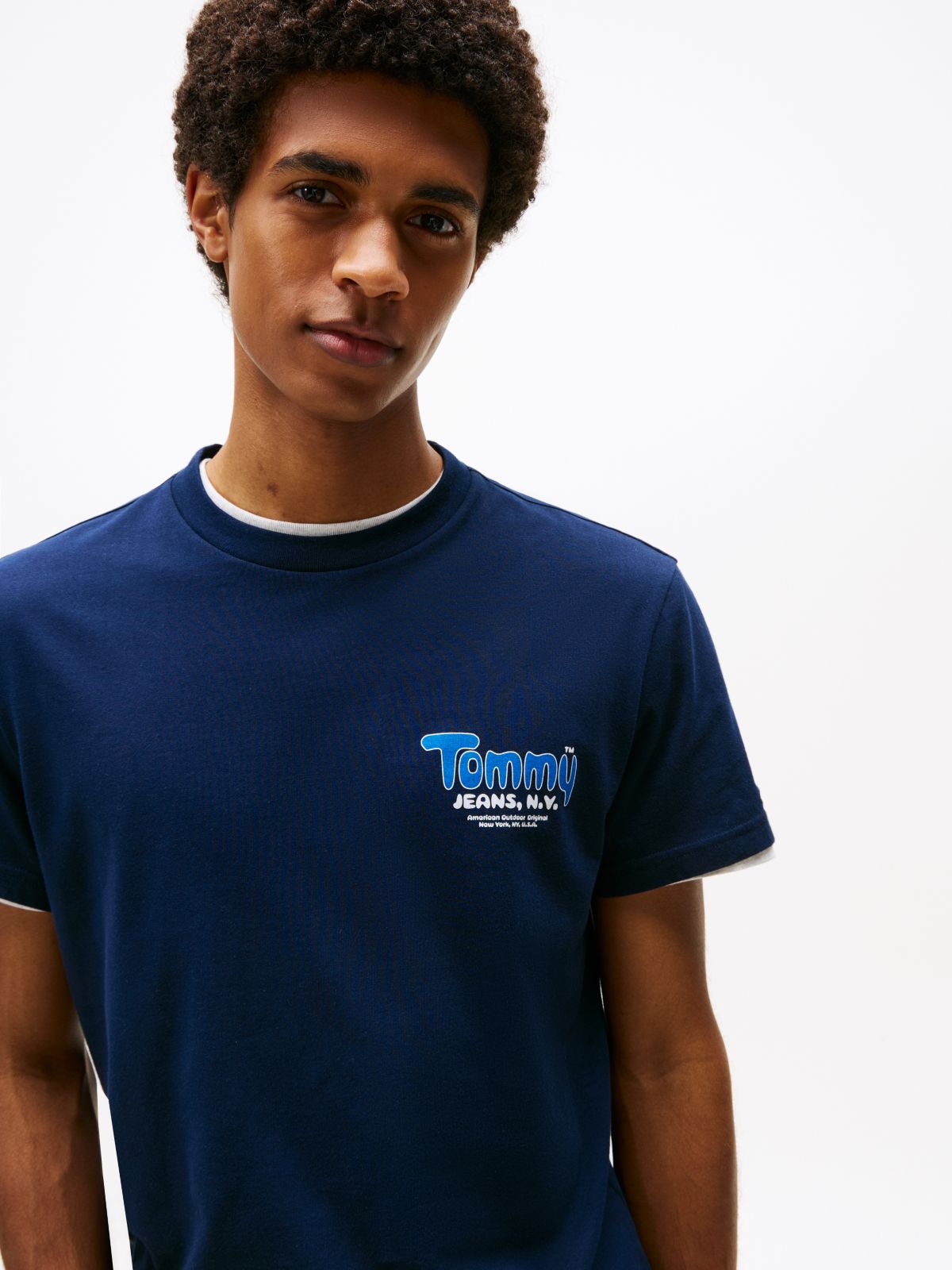 Logo Slim Crew Neck T-Shirt — Blue