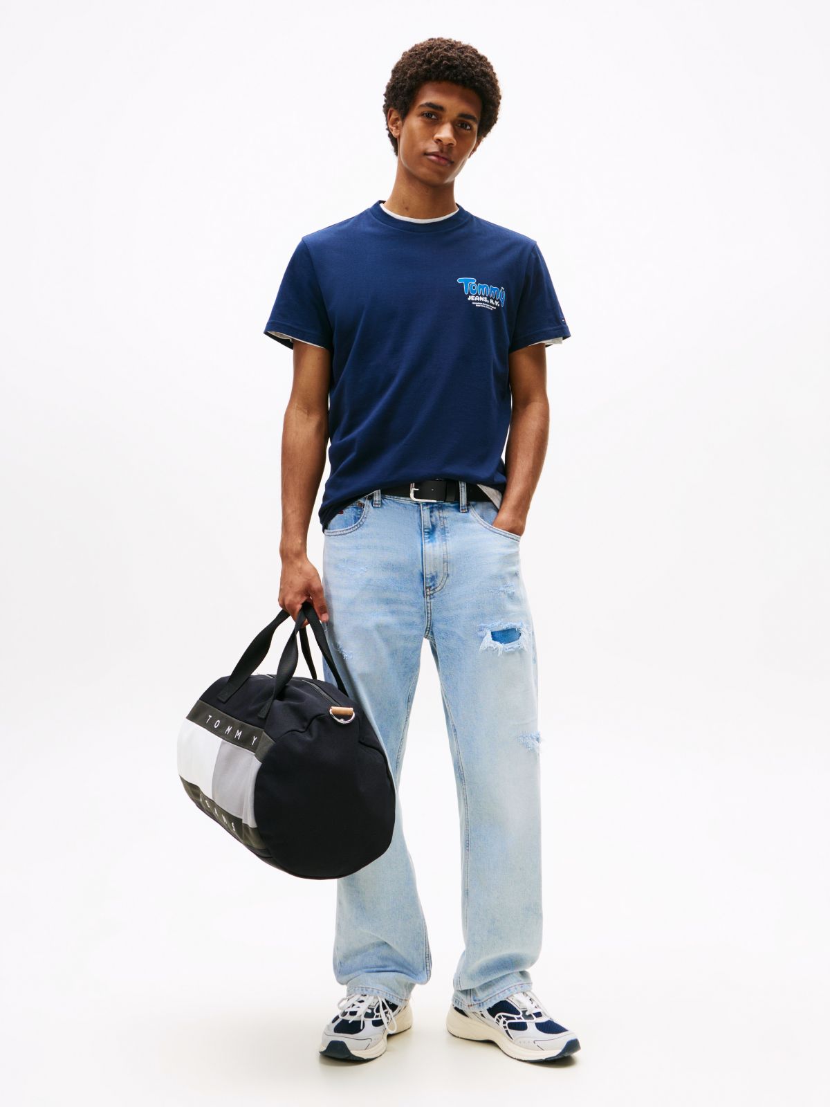 Logo Slim Crew Neck T-Shirt — Blue