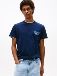 Logo Slim Crew Neck T-Shirt — Blue 1
