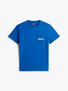 Back Logo Slim Crew Neck T-Shirt — Blue 5