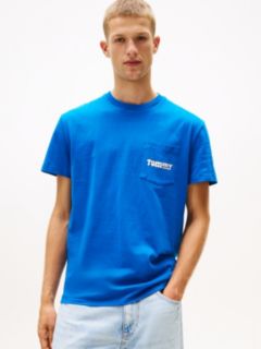 Back Logo Slim Crew Neck T-Shirt — Blue 1
