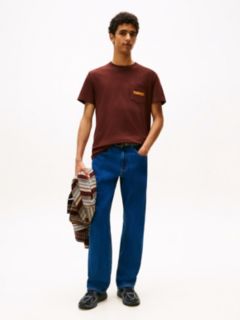 Back Logo Slim Crew Neck T-Shirt — Brown 3