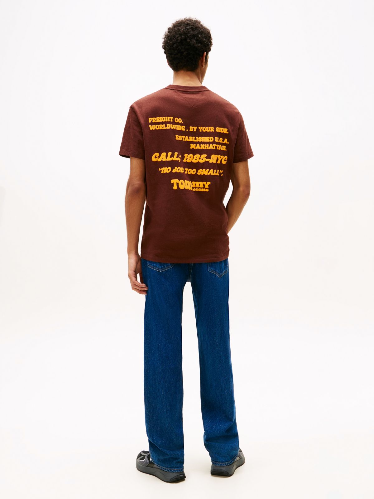 Back Logo Slim Crew Neck T-Shirt — Brown
