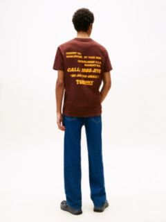 Back Logo Slim Crew Neck T-Shirt — Brown 4