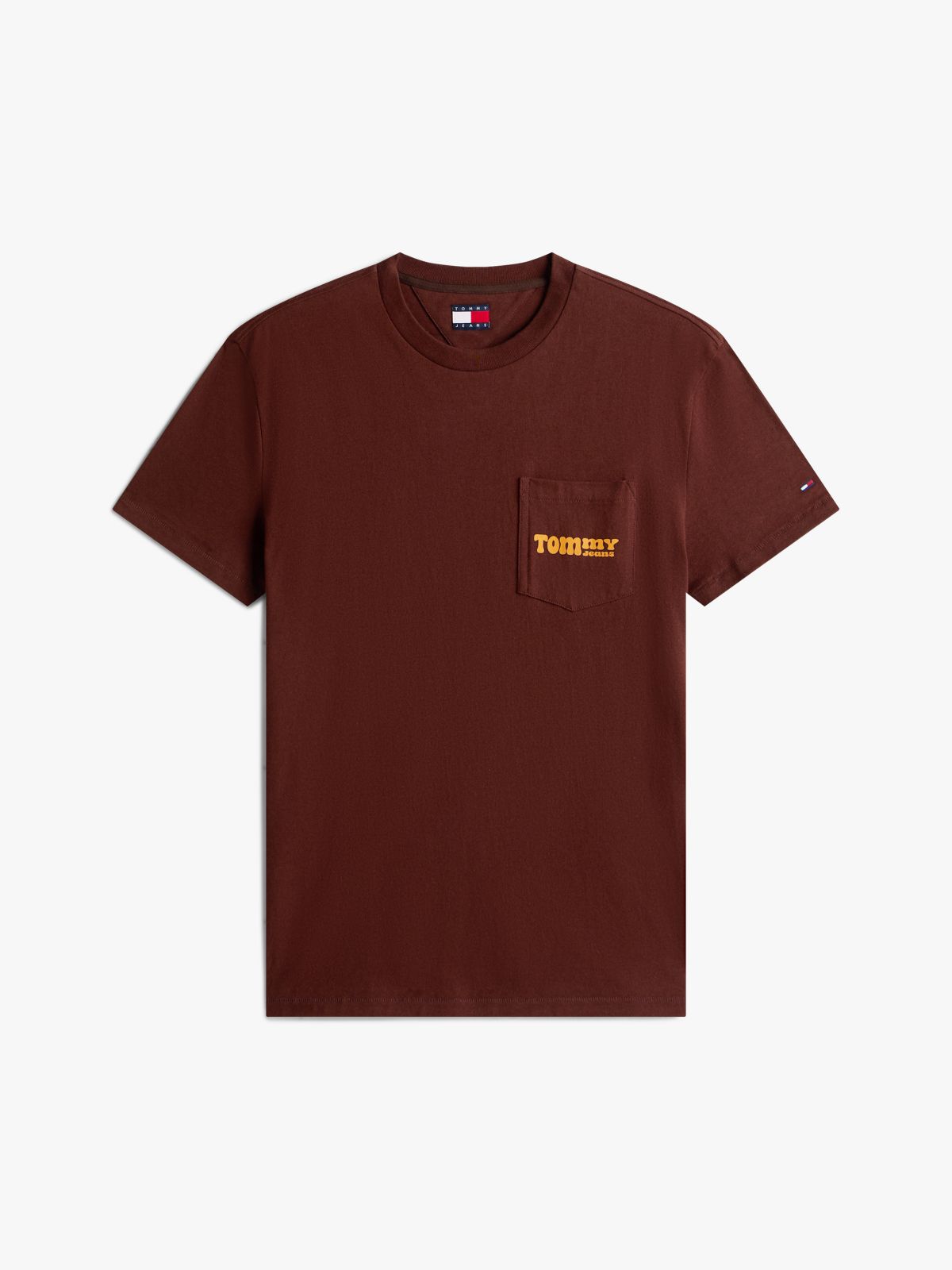 Back Logo Slim Crew Neck T-Shirt — Brown
