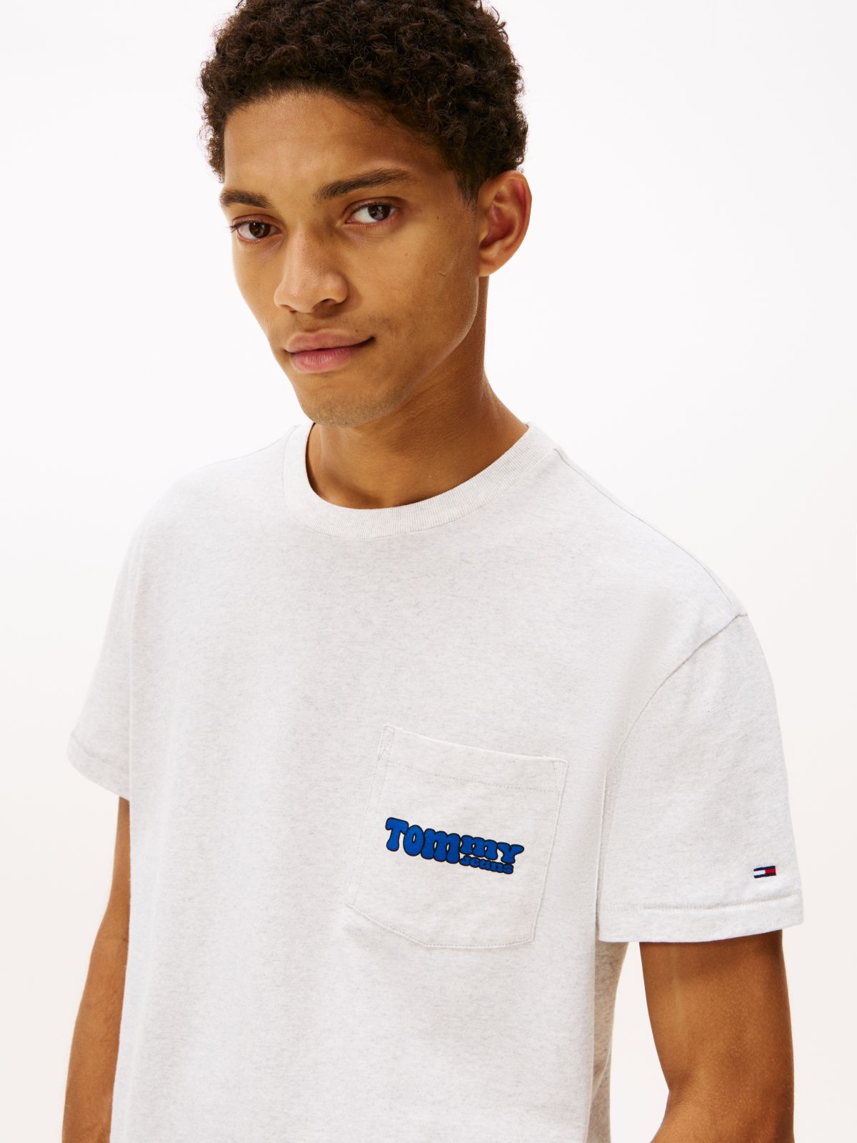 Back Logo Slim Crew Neck T-Shirt — Grey