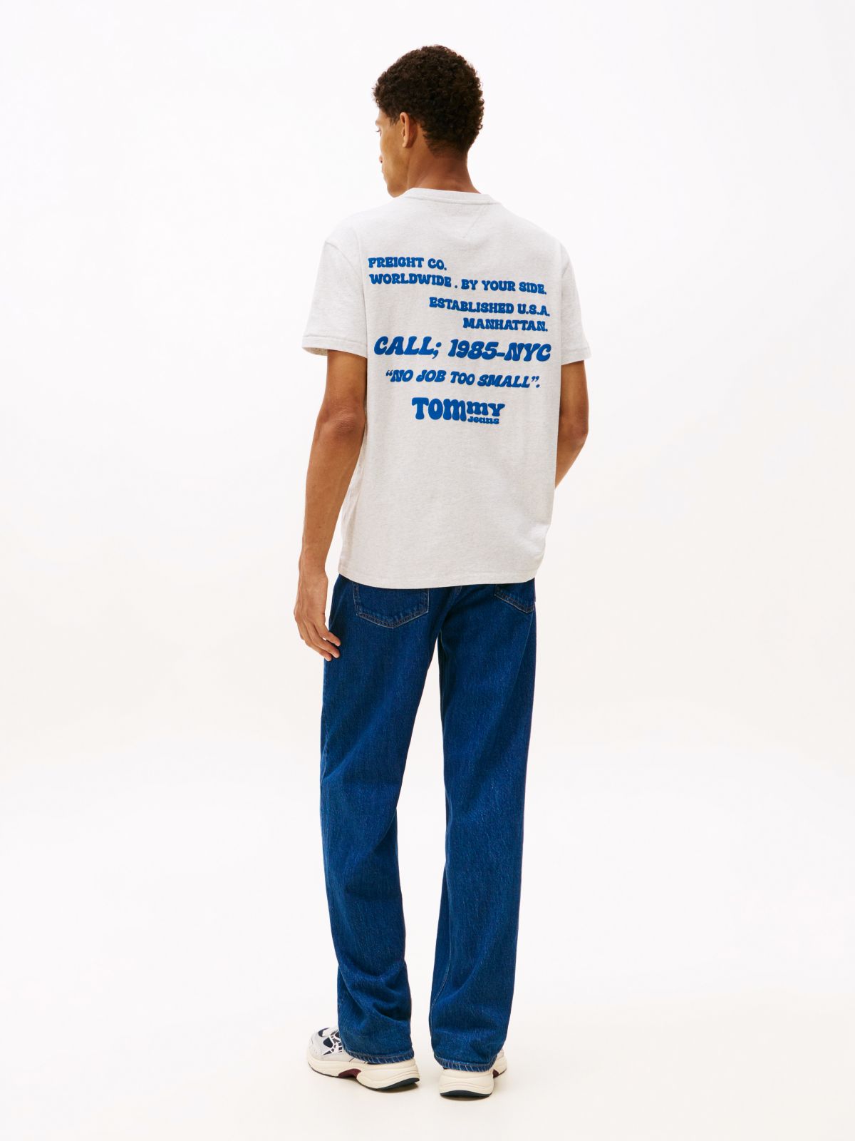 Back Logo Slim Crew Neck T-Shirt — Grey