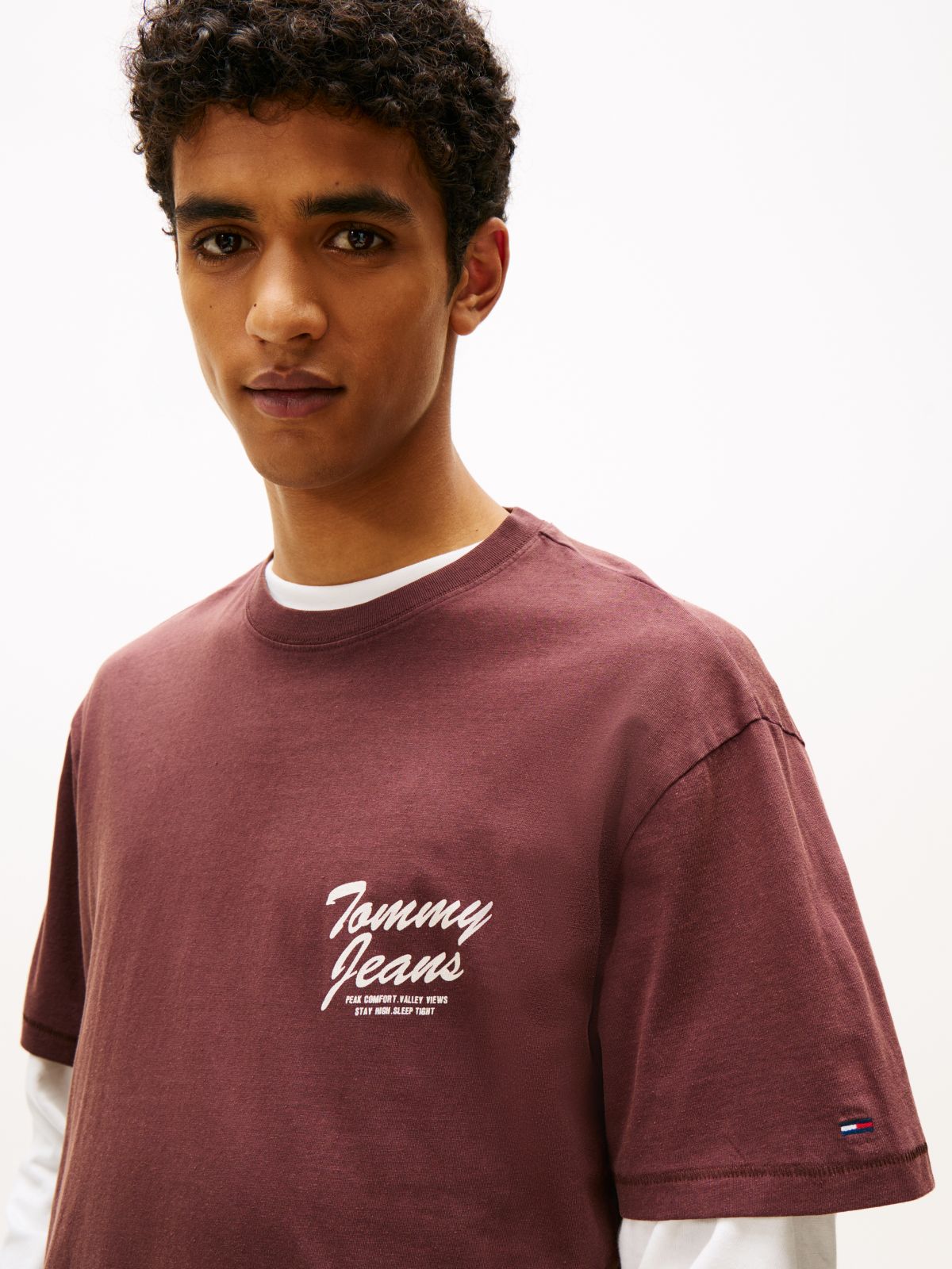 Back Graphic Relaxed Crew Neck T-Shirt — Brown