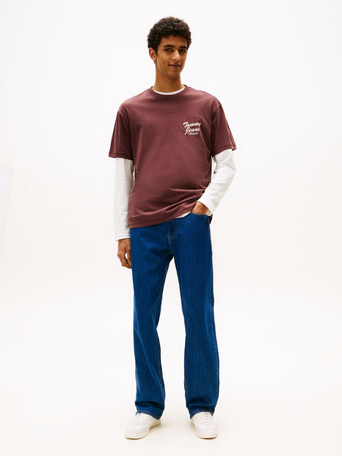 Back Graphic Relaxed Crew Neck T-Shirt — Brown