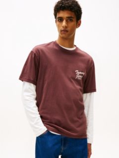 Back Graphic Relaxed Crew Neck T-Shirt — Brown 1