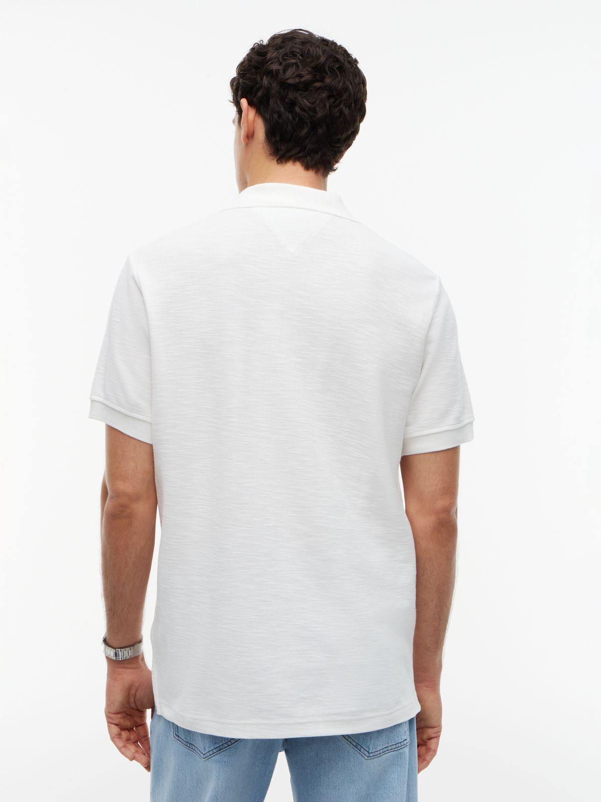 Tommy Badge Pique Polo Shirt — White
