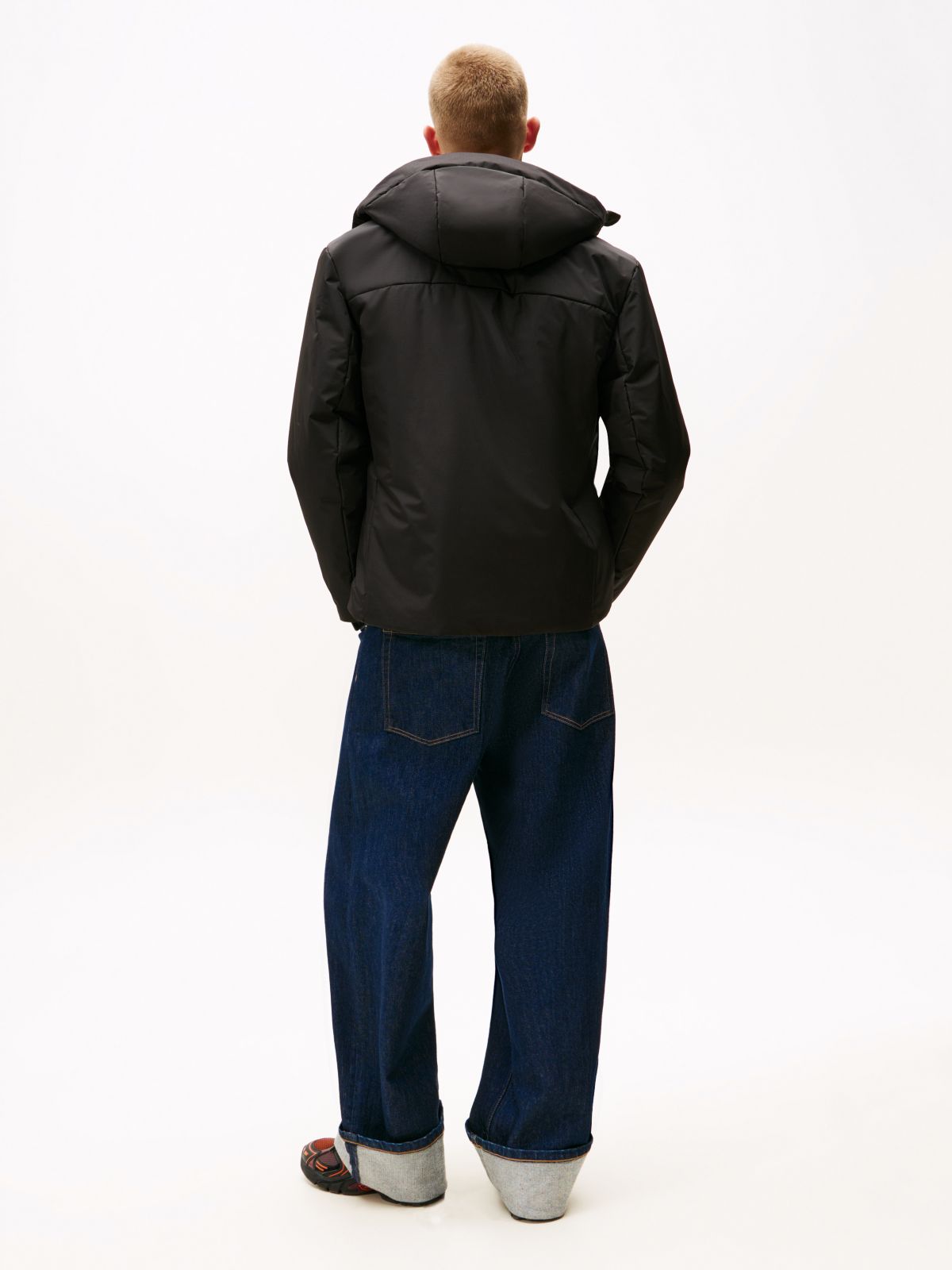 Water Repellent Ripstop Hooded Padded Jacket — Black