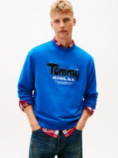 Bouclé Logo Relaxed Sweatshirt — Blue 1