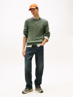 Linear Logo Raglan Sleeve Slim Jumper — Green 3
