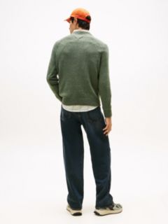 Linear Logo Raglan Sleeve Slim Jumper — Green 4