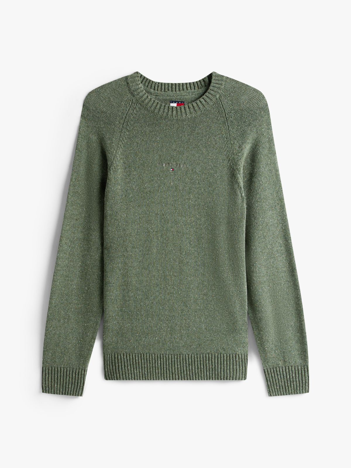 Linear Logo Raglan Sleeve Slim Jumper — Green