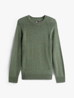 Linear Logo Raglan Sleeve Slim Jumper — Green 5