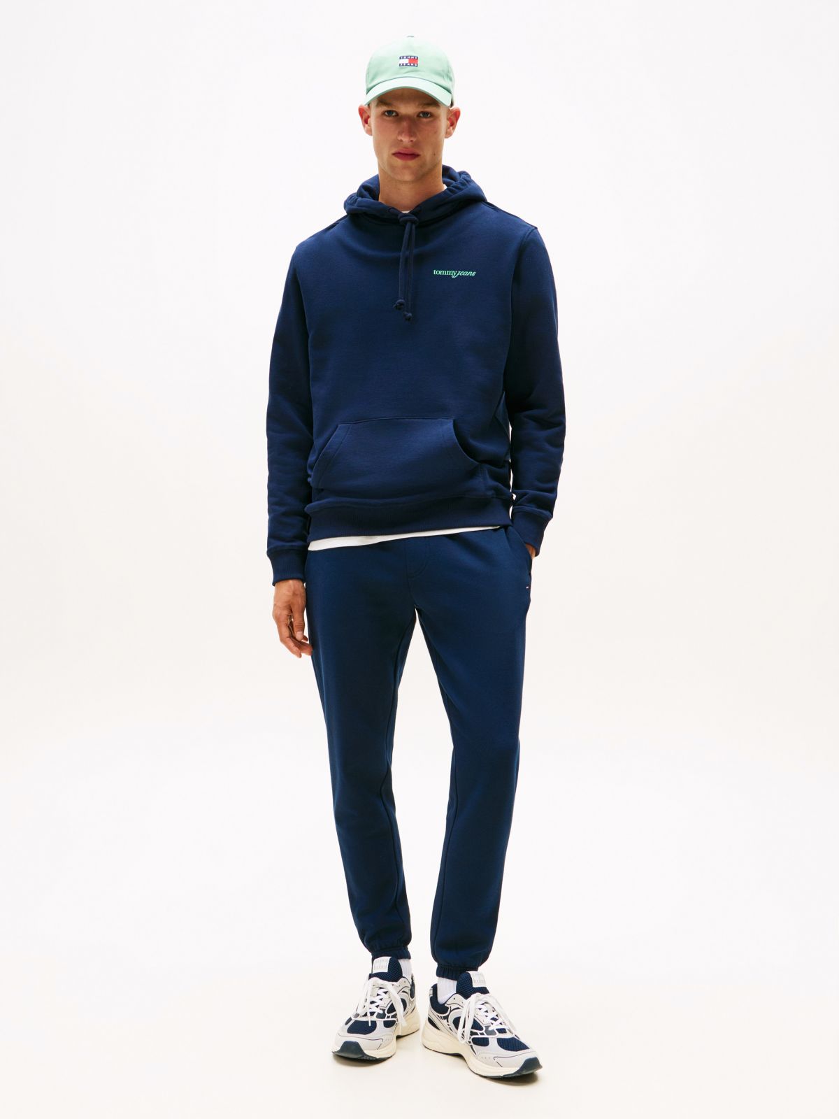 Back Logo Terry Hoody — Blue